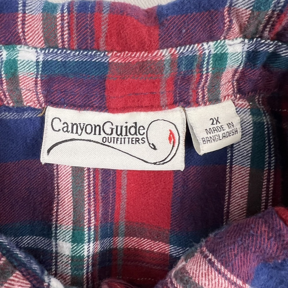 Canyon Guide Outfitters Flannel Women's 2X Button Down Plaid Cotton Lycra - Picture 5 of 9